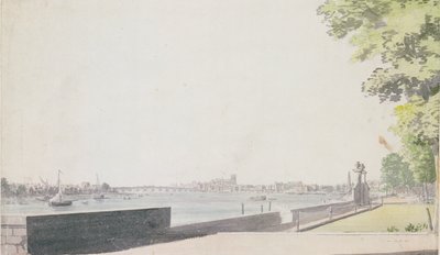 Utsikt fra Somerset House Garden, med utsikt mot Westminster Bridge, 1756 av Paul Sandby
