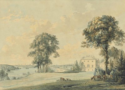 Utsikt over Nuneham House, Nuneham Courtenay, spirene til Oxford utenfor av Paul Sandby