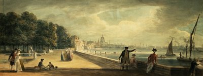 Utsikt over byen fra terrassen til Somerset House av Paul Sandby