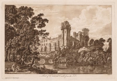 Utsikt over Warwick Castle: En del av Warwick Castle fra sørøst av Paul Sandby