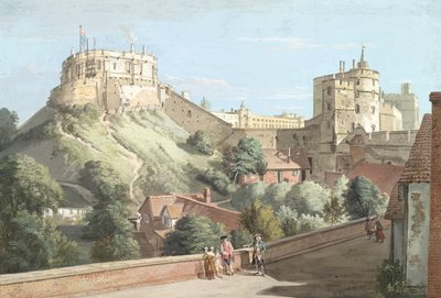 Windsor Castle: Det runde tårnet, Den kongelige gårdsplass og Djevelens tårn fra Den svarte staven av Paul Sandby
