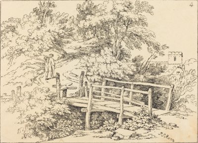 Country Footbridge (den reisende) av Paul Sandby Munn