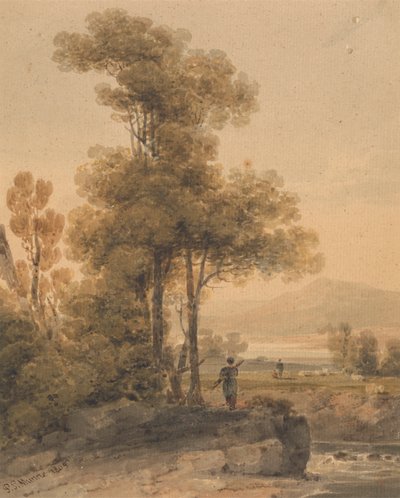 Landskap venteh Figurer, Cromach Water av Paul Sandby Munn