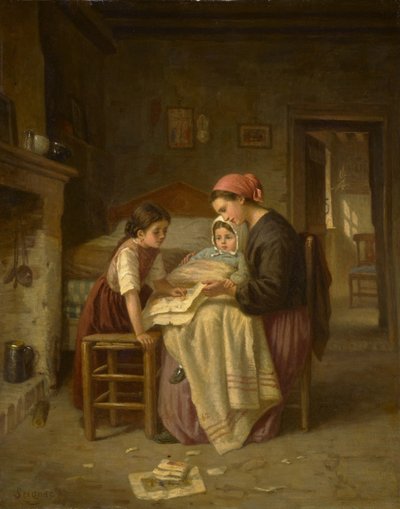 Det syke barn, ca. 1870-75 av Paul Seignac