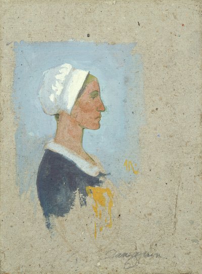 En bretonsk bondekvinne (gouache om bord) av Paul Sérusier