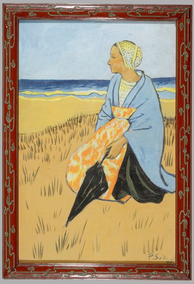 Bretonsk kvinne sittende ved havet av Paul Sérusier