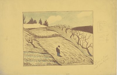 La fin du jour (Slutten på dagen) 1893 (farge litho) av Paul Sérusier