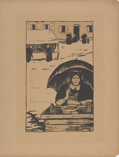 The Street Vendor 1895 (farge litho) av Paul Sérusier