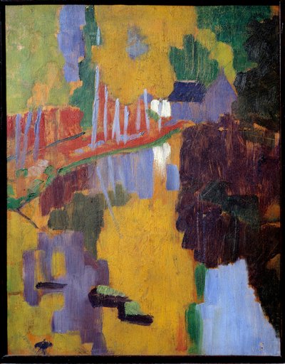 Talismanen, kjærlighetsskogen. Refleksjon av et tre i vann. Maleri av Paul Serusier (1863 - 1927) av Paul Sérusier