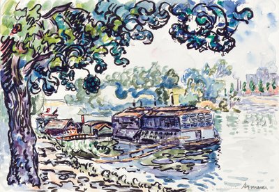 Asnières, ca. 1900-05 (w/c, pensel og svart blekk over blyant på papir) av Paul Signac