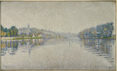 Langs elvene. Seinen i Herblay (maleri på lerret) av Paul Signac