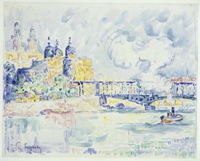 Seinen med Trocadéro og Pont de Passy i Paris av Paul Signac