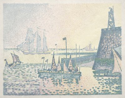 Evening, The Jetty at Vlissingen av Paul Signac