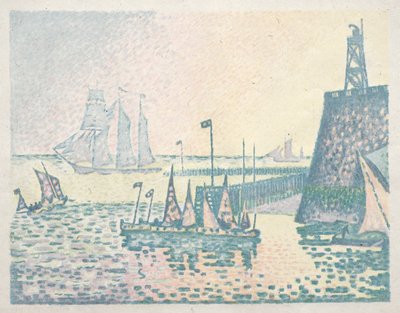 Kveld, Kaien på Vlissingen, 1898. av Paul Signac