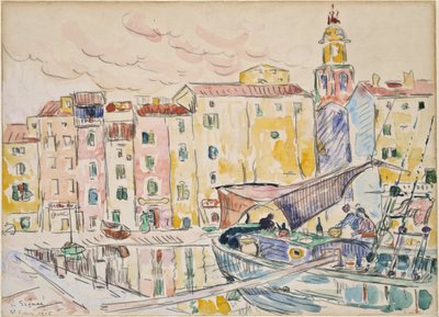 Fra havnen i Saint-Tropez av Paul Signac