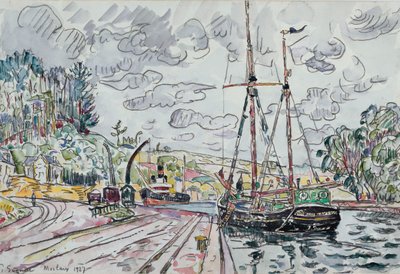 Landskap ved Pontrieux, 1927 av Paul Signac
