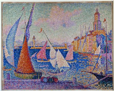 Kaien. St. Tropez (olje på lerret) av Paul Signac