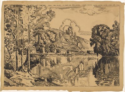 Les Andelys en sommermorgen av Paul Signac