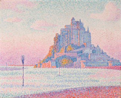 Mont Saint-Michel, solnedgang av Paul Signac