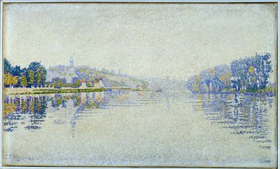 Riverside, the Seine and Herblay Maleri av Paul Signac (1863-1935) 1889 Søn. 0,33x0,55 m Paris, musee d