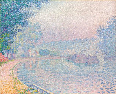 Samois, La Berge, morgen, 1901 av Paul Signac