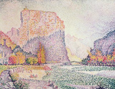 Cliffs at Castellane, 1902 av Paul Signac
