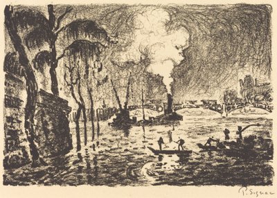 Den oversvømmede Seinen i 1910 (La Seine en crue, en 1910) av Paul Signac