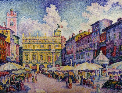 Urtemarkedet, Verona; Place aux Herbes, Verona, av Paul Signac