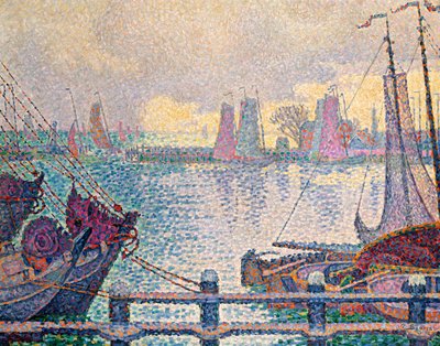 Havnen i Volendam, 1896 av Paul Signac
