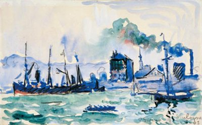 Utsikt over havnen i Boulogne-sur-Mer av Paul Signac