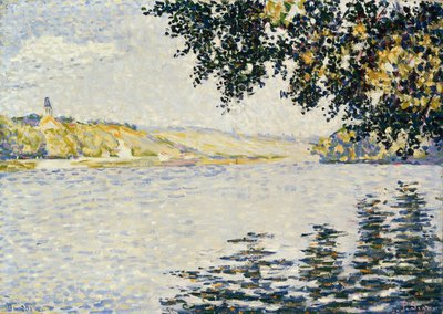 Utsikt over Seinen ved Herblay av Paul Signac