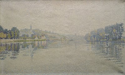Utsikt over Seinen ved Herblay, 1889 av Paul Signac