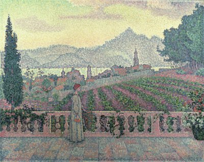 Kvinne på terrassen, 1898 av Paul Signac