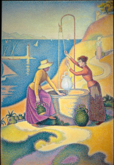 Kvinner ved brønnen eller Unge kvinner i Provence ved brønnen av Paul Signac