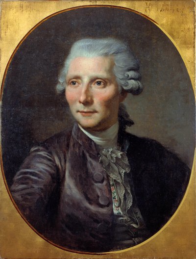 Portrett av mennesket (tidligere identifisert med Pierre Augustin Caron de Beaumarchais (1732 - 1799). Maleri av Paul Constant Soyer (1823-1903) (fra maleriet av Jean Baptiste Greuze), olje på lerret av Paul Soyer