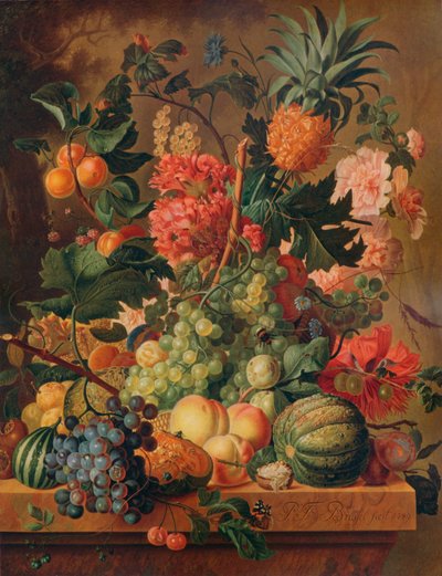 Frukt og blomster, 1789, 1938 av Paul Theodor van Brussel