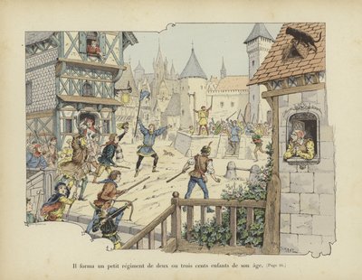 Han dannet et lite regiment på to eller tre hundre barn på hans alder av Paul de Semant