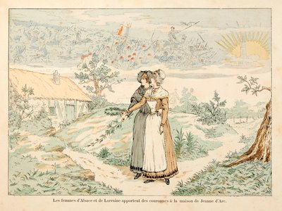 Illustrasjon hentet fra boken "" Joan of Arc "" av Theodore Cahu og illustrert av Paul De Semant (1855-1915): Allegori til minnet om Jeanne d