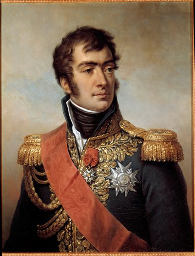 Portrett av Auguste Frederic Louis (Auguste-Frederic-Louis) av Viesse de Marmont, hertug av Raguse Marechal av imperiet i 1809 (1774-1852) - representert i uniform med plakett av Æreslegionen under restaureringen. Maleri av Paulin Jean-Baptiste av Paulin Jean Baptiste Guerin