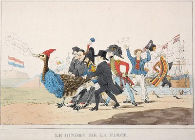 The Fall Guy: The French Intervention of 1832 in Antwerpen (litho) av Paulus Charles Gerard Poelman