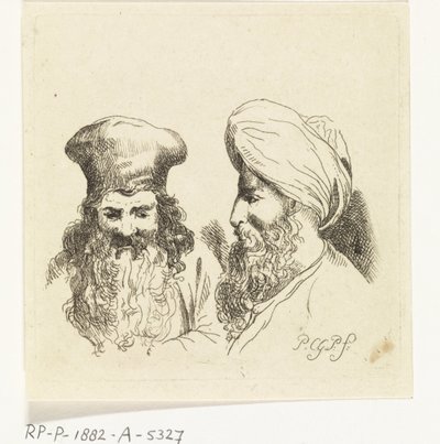 To menns hoder med turbaner av Paulus Charles Gerard Poelman