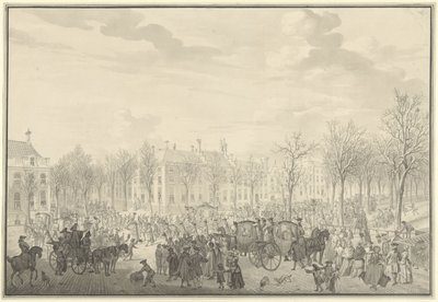 Prins William Vs ankomst til Haag 10. november 1762 av Paulus Constantijn la Fargue (possibly)