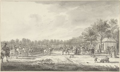 Revy av kavaleriet av prins Willem V på Malieveld i Haag, 1770 av Paulus Constantijn la Fargue