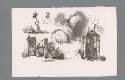 Tre figurer og to ruiner Prinsipper for landskap (serietittel) Principles de paysages (serietittel) av Paulus Lauters