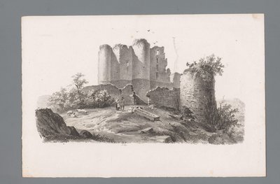 Utsikt over en ruin med tårn Prinsipper for landskap (serietittel) Principles de paysages (serietittel) av Paulus Lauters