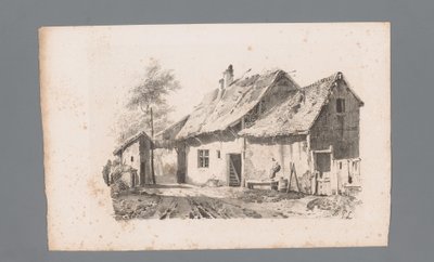Utsikt over en gate med hus Prinsipper for landskap (serietittel) Principles de paysages (serietittel) av Paulus Lauters