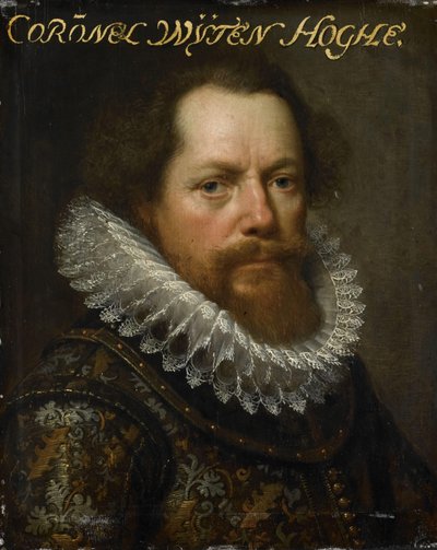Portrett av Anthonie van Utenhove, Lord van Rijnesteyn, oberst i hæren og guvernør i Oostende av Paulus Moreelse (workshop of)