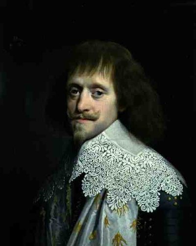 Portrett av en gentleman i høy blondekrage (olje på lerret) av Paulus Moreelse
