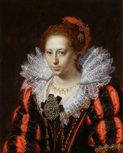 Portrett av en ung dame av Paulus Moreelse