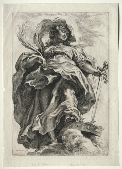 St. Catherine i skyene av Paulus Moreelse